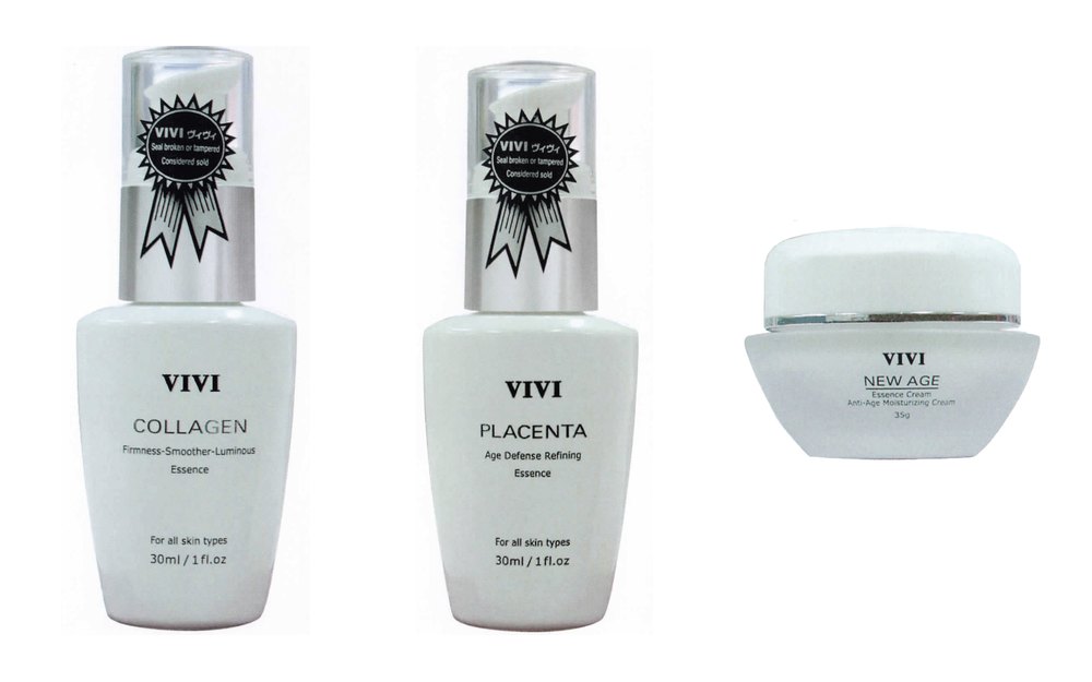 VIVI Japan skincare — Collagen Essence, Placenta Essence and New Age Essence Cream